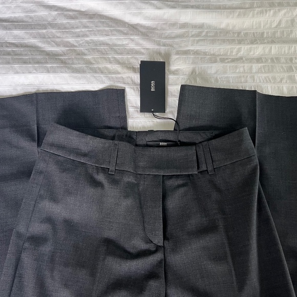 BOSS HUGO BOSS Tusana Charcoal Grey Dress Pants Size 2 - Picture 3 of 6
